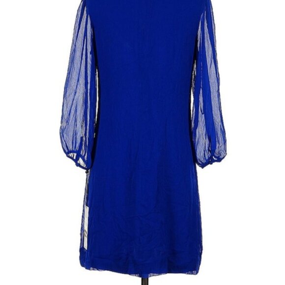NWT Calvin Klein Tie V-Neck Ruffle Sleeve Trapeze Minidress in Size 4 - Picture 6 of 12